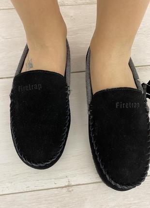 Firetrap moccasin slippers слипоны домашние тапочки мокасины замш мех унисекс детские мужские женские8 фото