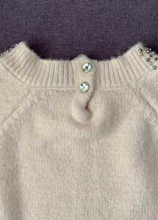 Женский шерстяной свитер пудровый, р. 42-444 фото