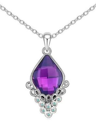 🏵️ювелірна підвіска на ланцюгу - кулон у стразах, новий! арт.109513