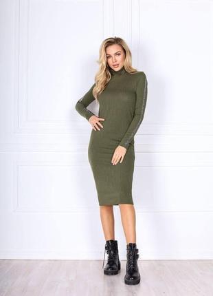 Платье теплое полуприталенное из ангоры осень-зима размеры норма