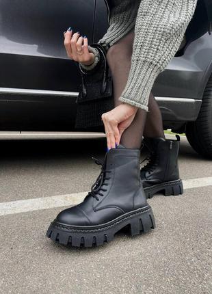 Черевики жіночі чорні з хутром no brand black, ботинки женские зимние2 фото