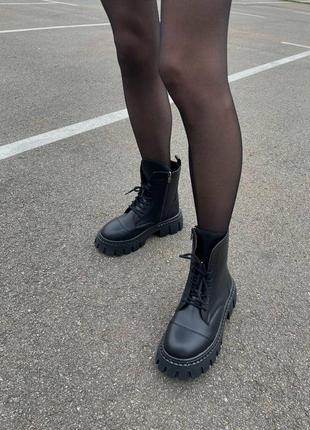 Черевики жіночі чорні з хутром no brand black, ботинки женские зимние6 фото