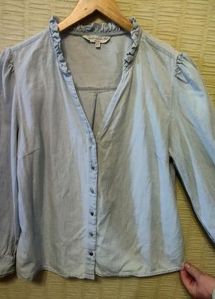 Джинсовая блуза блузка рубашка трапеция