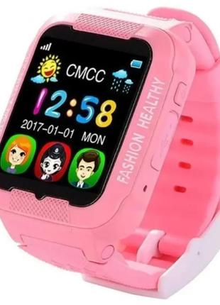 Smart watch k3 рожеві | розумний дитячий годинник з gps трекером