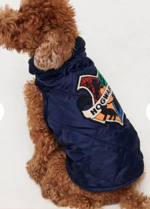 Утеплена куртка на флісі попона жилетка накидка для собаки гаррі поттер hogwards