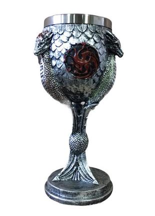 Бокал для вина кружка чашка череп игра престолов game of thrones fire and blood кубок готика подарок