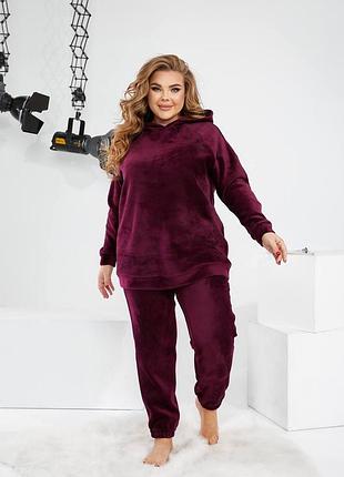 Деже теплий спортивний домашній костюм на хутрі