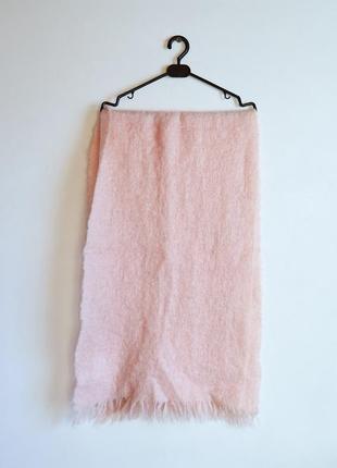 Нежно розовый мохеровый шерстяной шарф шаль винтаж st. michael marks & spencer2 фото