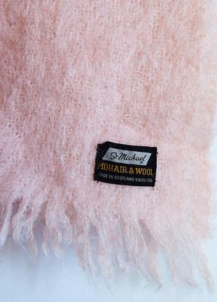 Нежно розовый мохеровый шерстяной шарф шаль винтаж st. michael marks & spencer3 фото