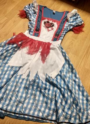 Сукня костюм карнавальний аліса зомбі чарівниця хелловін