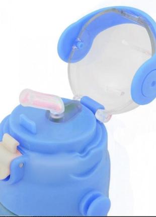 Термос дитячий з напувалкою disney 500 мл блакитний мікі маус ( без шнурка)2 фото