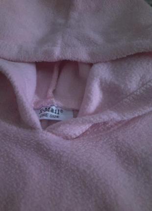 Дитяча рожева флісова накидка - пончо. 3