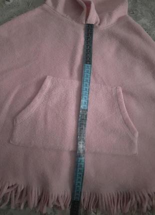 Дитяча рожева флісова накидка - пончо. 8