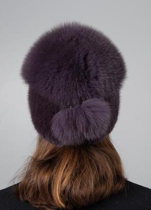 Зимняя норковая женская шапка4 фото
