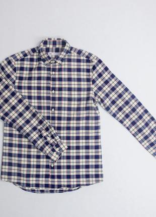 Сорочка( zara plaid oxford shirt- navy blue)