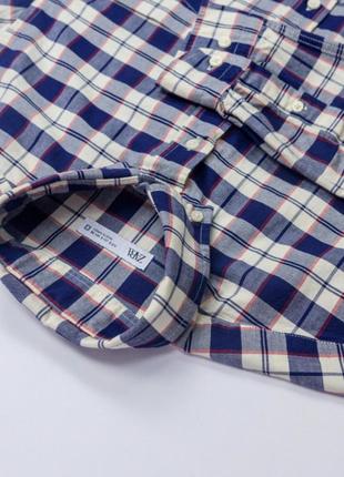 Сорочка( zara plaid oxford shirt- navy blue)3 фото