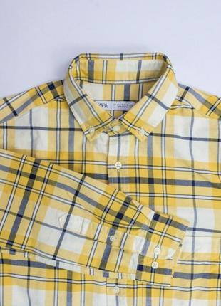 Сорочка(zara plaid oxford shirt- mustard)2 фото
