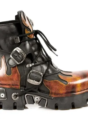 New rock 288 s1 нью рок жіночі чоловічі шкіра черевики чоботи  🔥2 фото