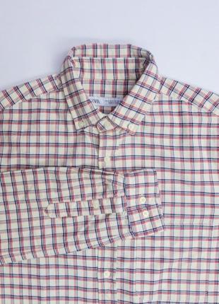 Сорочка( zara plaid oxford shirt- ecru)2 фото