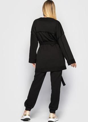 Костюм morandi брюки з кардиганом чорний колір3 фото