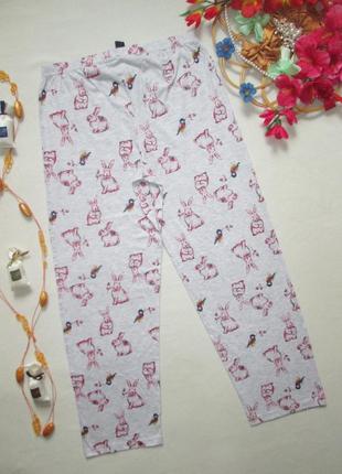 Суперовые хлопковые домашние пижамные штаны принт кролики avon 🌺🍒🌺2 фото