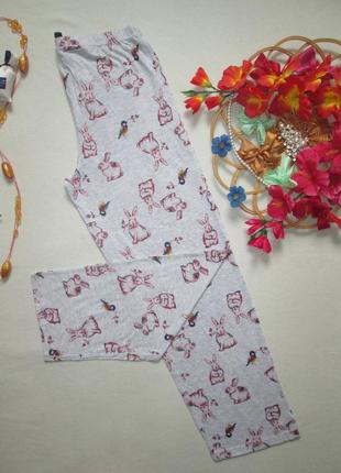 Суперовые хлопковые домашние пижамные штаны принт кролики avon 🌺🍒🌺3 фото
