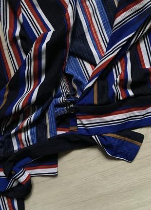 Стильная блуза топ свободная с поясом завязками в полоску na-kd9 фото