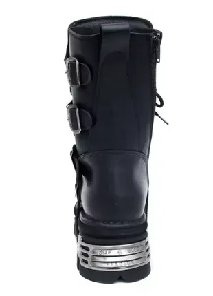 New rock basic boots 373 s4 black черевики чоботи жіночі чоловічі шкіра3 фото