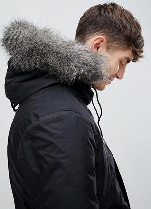 Парка \ куртка d-struct - hecto черная с меховой отделкой (мужская/чоловіча) зима3 фото