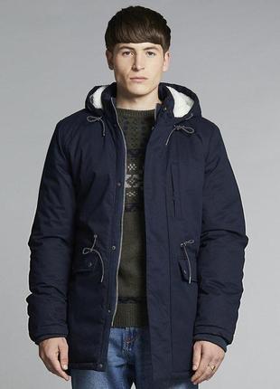 Парка куртка bellfield - moudler темно синя з хутряною обробкою (чоловіча/чоловіча) зима