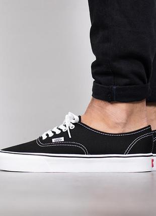 Кеды vans authentic - black/white (оригинал аутентик ванс)7 фото