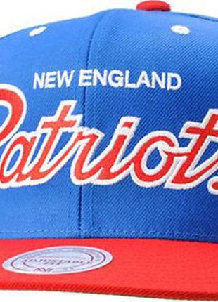 Кепка mitchell and ness - new england patriots - big logo royal classic/red