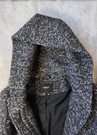 Серое черное теплое зимнее деми пальто натуральное шерсть шерстяное пальто на молнии с капюшоном9 фото
