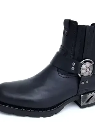 New rock mr007s1 черевики чоботи жіночі чоловічі шкіра нью рок італійський чорний 🔥