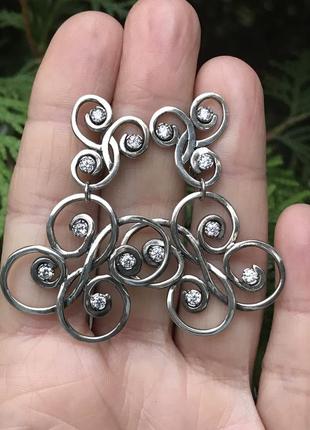 Нові оригінальні срібні сережки, срібло 925 проба