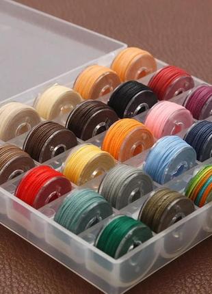 Набор ниток круглых вощёных по коже 0.55 мм, набор ныток для шитья, вощенные нитки, нить вощеная для кожевенны