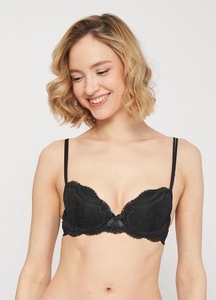 Кружевной черный бюстгальтер/бра/бюстик/лиф/лифчик simone perele