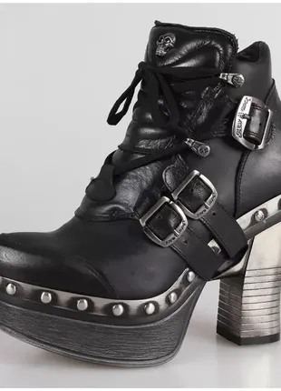 New rock z010 c1 черевики чоботи жіночі шкіра нью рок каблук1 фото
