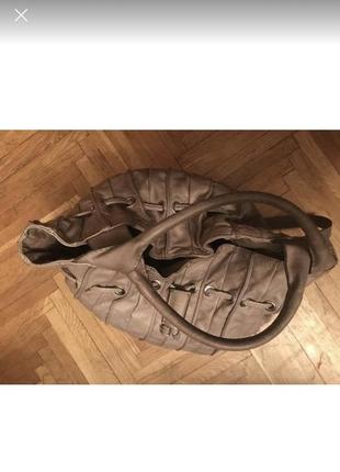 Большая кожаная итальянская сумка мешок4 фото