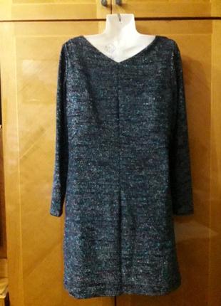 Брендове стильне нарядне плаття сукня з люрексом з вирізом сзаді р.16 від marks &...