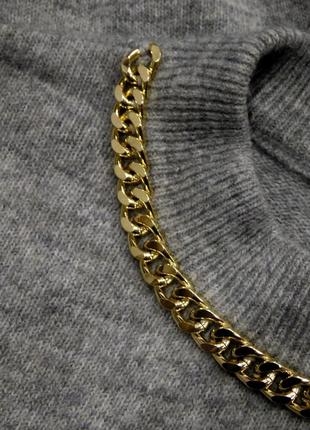 Джемпер свитер с цепочкой из мягкой пряжи с шерстью широкие рукава от h&m7 фото