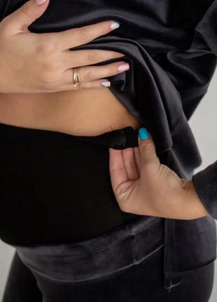 Костюм для вагітних майбутніх мам графітовий велюровий6 фото