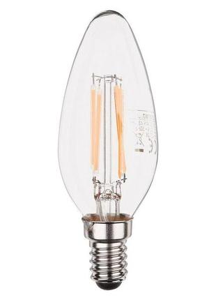 Филаментная светодиодная led лампочка  4,7 вт, е14 livarno home, лампа а+