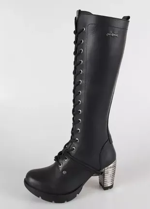 New rock tr005 s1 черевики чоботи високі жіночі шкіра каблучок 🔥1 фото