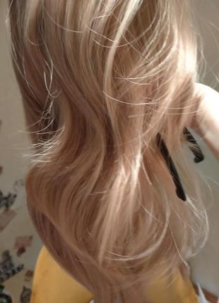 Перука омбре блонд з рожевим віттінком6 фото