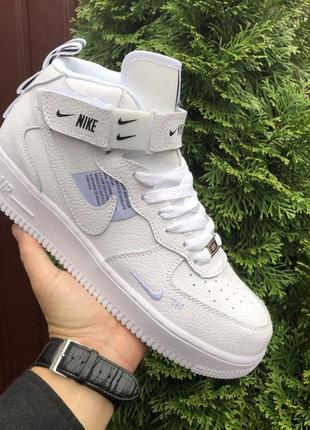 Мужские кроссовки nike air force кожаные белый