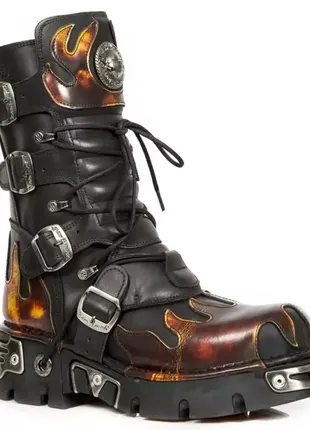 New rock fire черевики високі чоботи шкіра жіночі чоловічі🔥5 фото