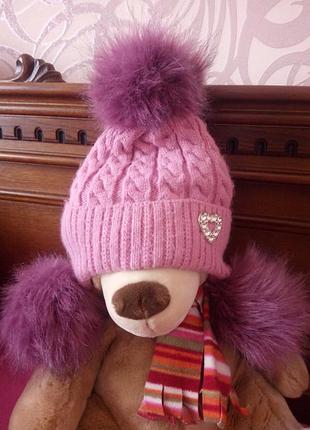 Зимняя шапка на 6-10лет.