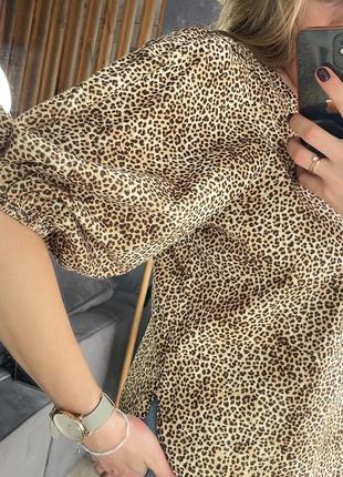Блуза леопардовая объёмные рукава5 фото