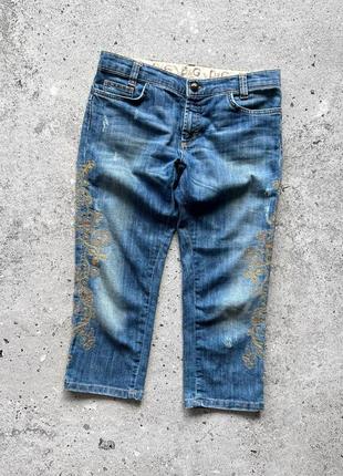 Dolce&gabbana vintage blue crop jeans джинси-кроп